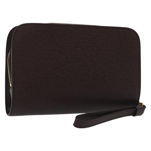 LOUIS VUITTON Taiga Baikal Clutch Bag Acajou M30186 LV Auth 139252 - Picture 1 of 16